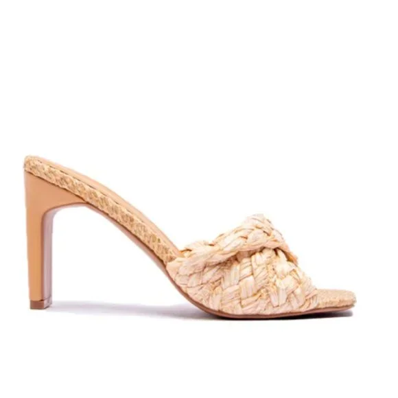 !! NEW !! Raffia Mule Heels in White - Picture 5 of 7